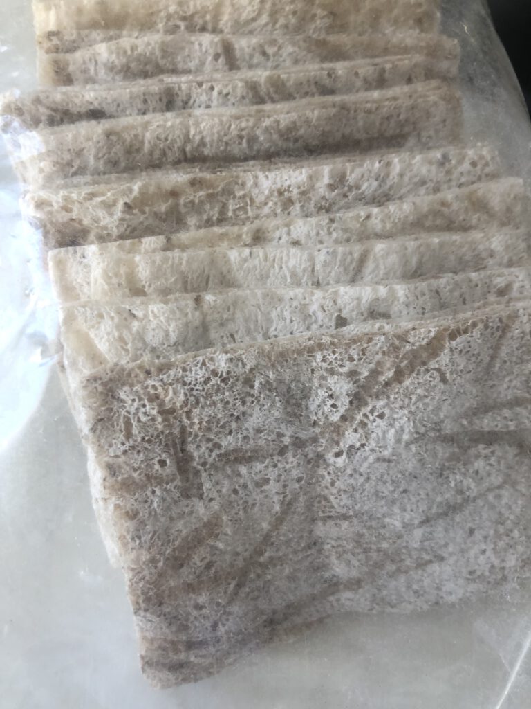 Freeze dried slices of Konnyaku Konjac Gels